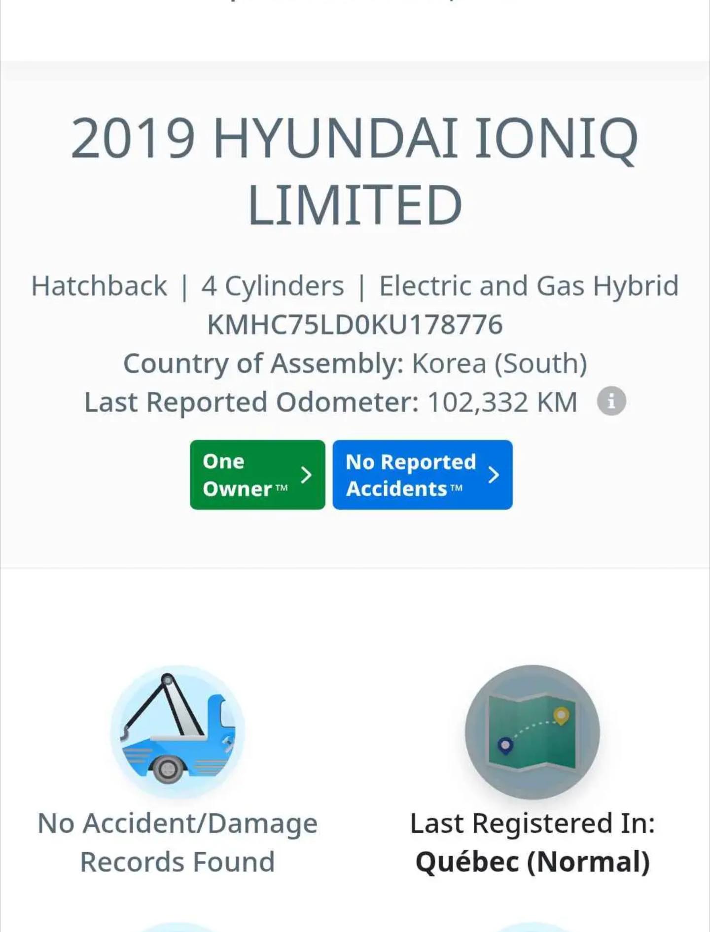 2019 Hyundai Ioniq Plug-in Hybrid (PHEV) Ultimate